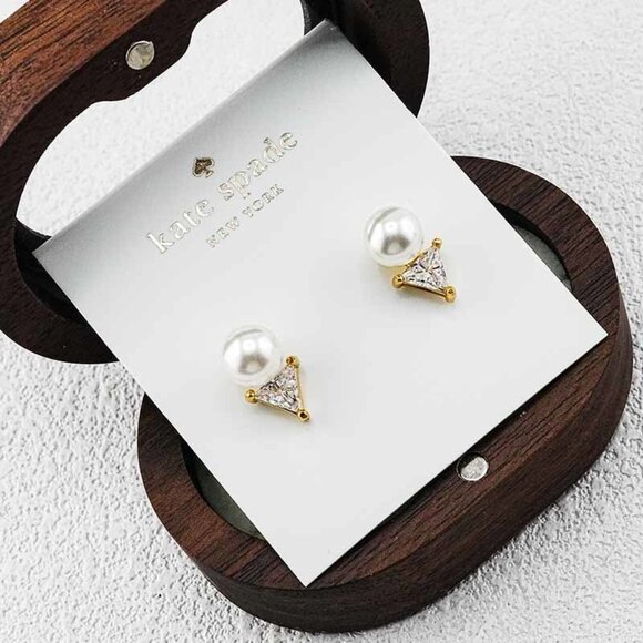 Kate Spade Pearl Inlaid Stud Earrings - Picture 2 of 5